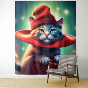 die Zauberkatze Wandteppich