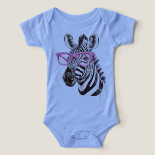 Die Zebra mit rosa Gläser (blau)