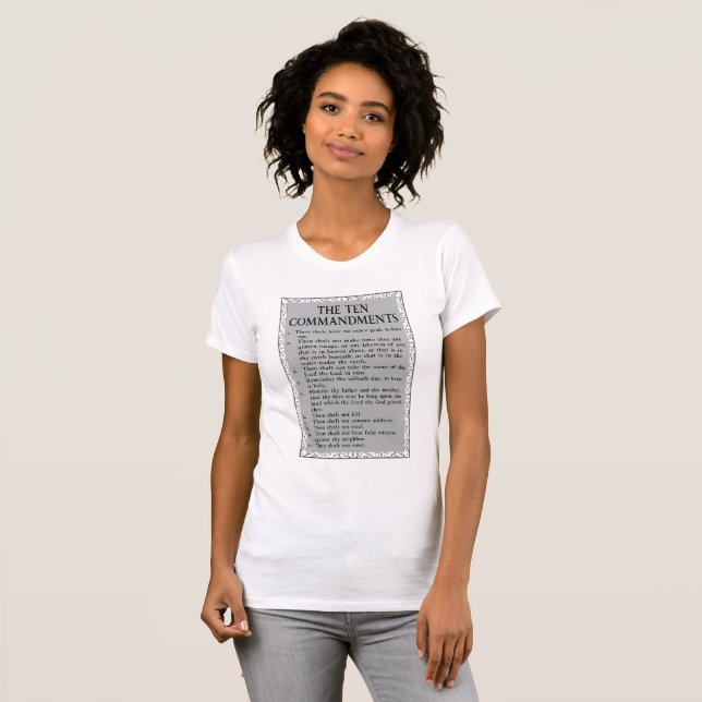 Die zehn Gebote Bibel für Frauen T-Shirt (Vorne ganz)