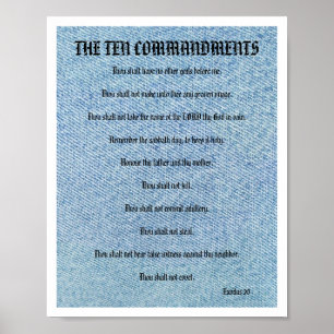 Die zehn Gebote - blaues Denim-Plakat Poster