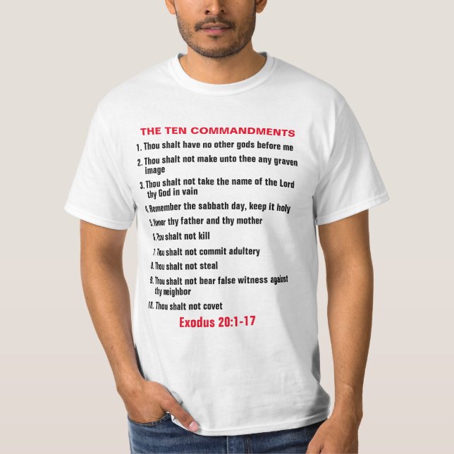 Die zehn Gebote des männlichen grundlegenden dunkl T-Shirt (Vorderseite)