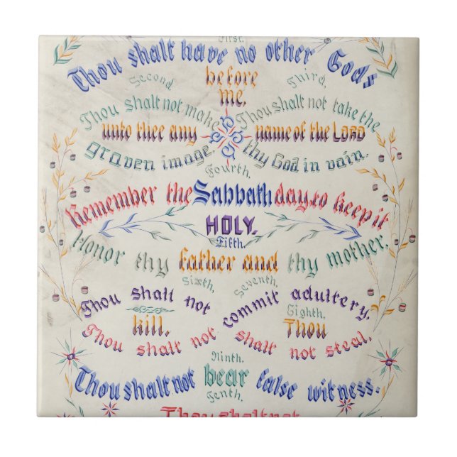 "Die zehn Gebote" Keramik Fliese (Vorderseite)