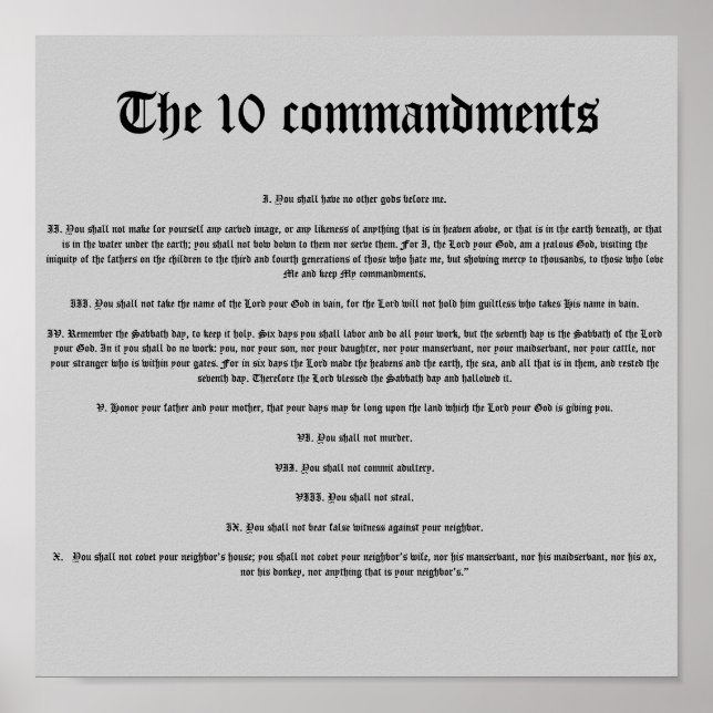 Die zehn Gebote Poster (Vorne)