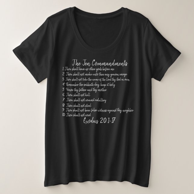 Die zehn Gebote - T - Shirt der Frau (Design vorne)