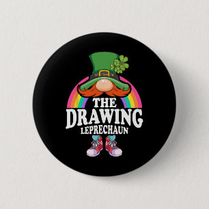 Die Zeichnung Leprechaun St Patricks Day Kostüm Button
