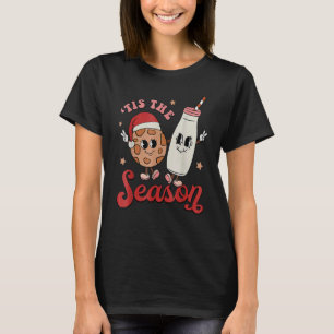 Die Zeit der Jahres Cookies Milch Santa Hut Weihna T-Shirt
