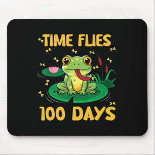 Die Zeit Fliegt 100 Tage Schule Frosch Lehrer Schü Mousepad