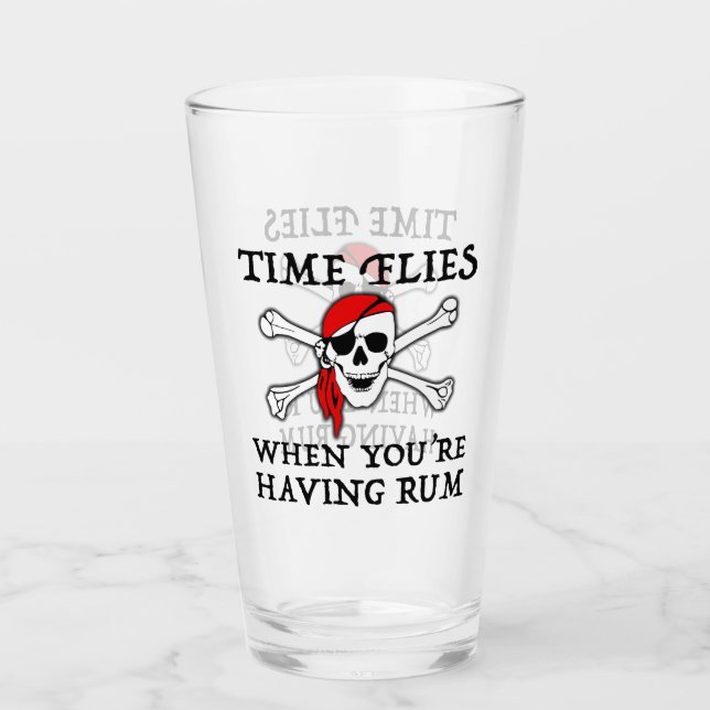 Die Zeit fliegt, wenn man Rum hat Glas (Vorderseite)