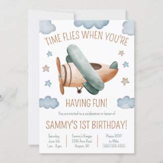 Die Zeit fliegt, wenn man zum Geburtstag Spaß hat Einladung