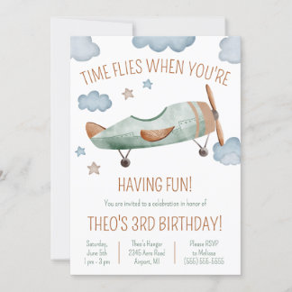 Die Zeit fliegt, wenn man zum Geburtstag Spaß im F Einladung