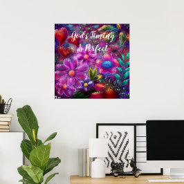 Die Zeit Gottes ist perfekt Abstrakt rosa und blas Poster