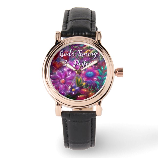 Die Zeit Gottes ist perfekt Personalisiert Armbanduhr (Vorderseite)