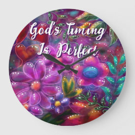 Die Zeit Gottes ist perfekt Personalisiert Große Wanduhr