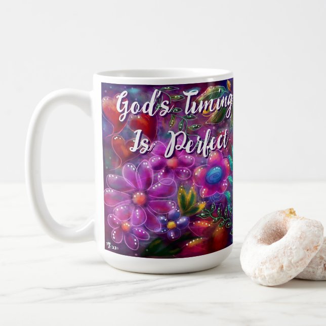 Die Zeit Gottes ist perfekt Personalisiert Kaffeetasse (Mit Donut)
