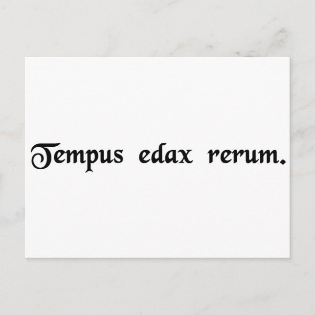 Die Zeit ist der Verfechter aller Dinge. Postkarte (Vorderseite)