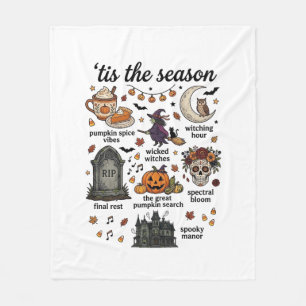 Die Zeit ist Halloween Hexe Kürbis Schädel_1 Fleecedecke