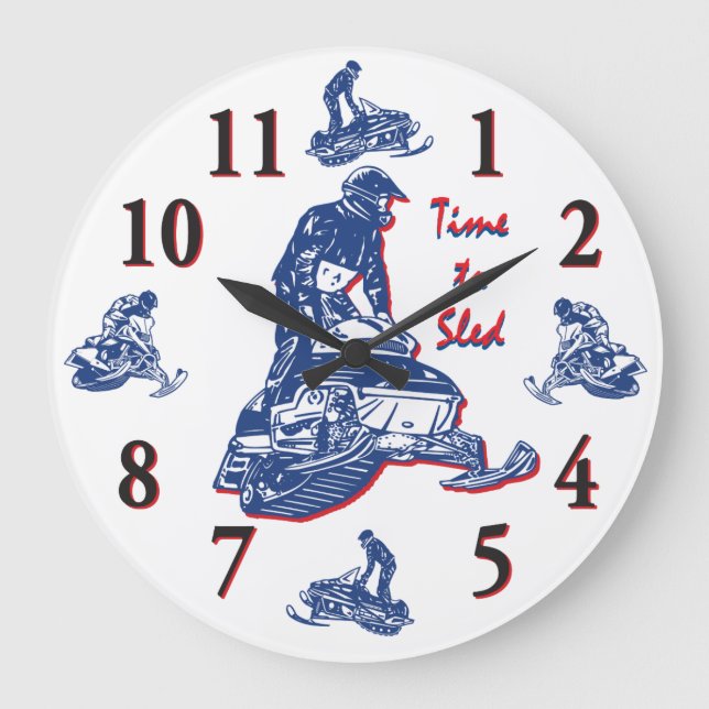 Die Zeit zum Schlitten - Snowmobile Uhr (Vorderseite)