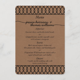 Die zeitgemäße Hochzeitssammlung mit Whimsikalköfe Menükarte