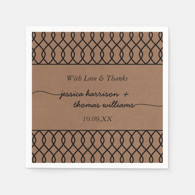 Die zeitgemäße Hochzeitssammlung mit Whimsikalköfe Serviette (Vorderseite)