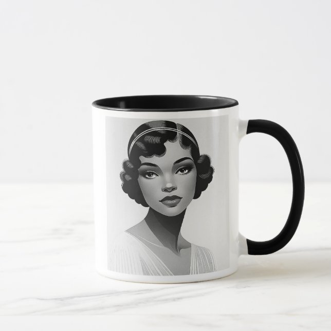 Die zeitlose Eleganz einer jungen Frau. Tasse (Rechts)