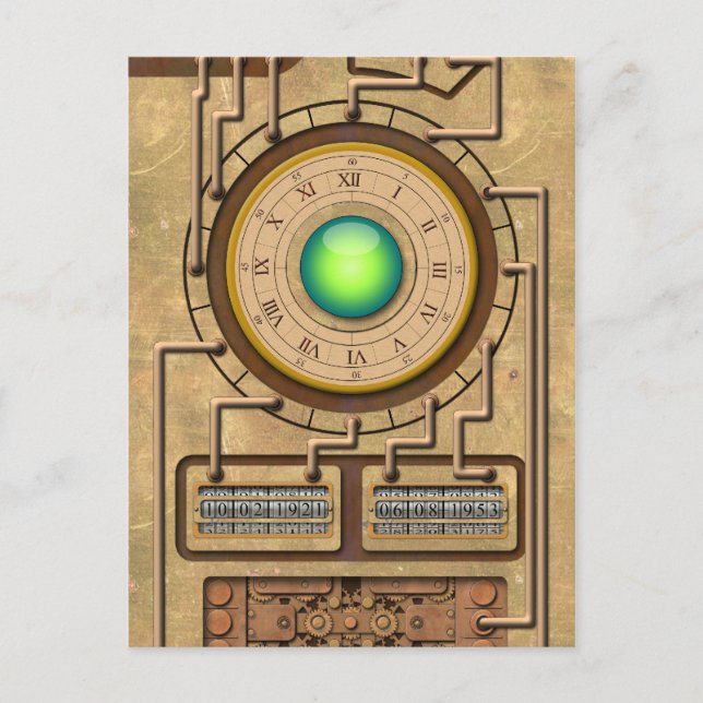 Die Zeitmaschine - H. G. Wells Postkarte (Vorderseite)