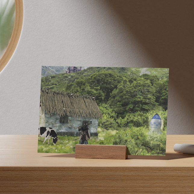 Die Zeitmaschine kommt an Postkarte (Von Creator hochgeladen)