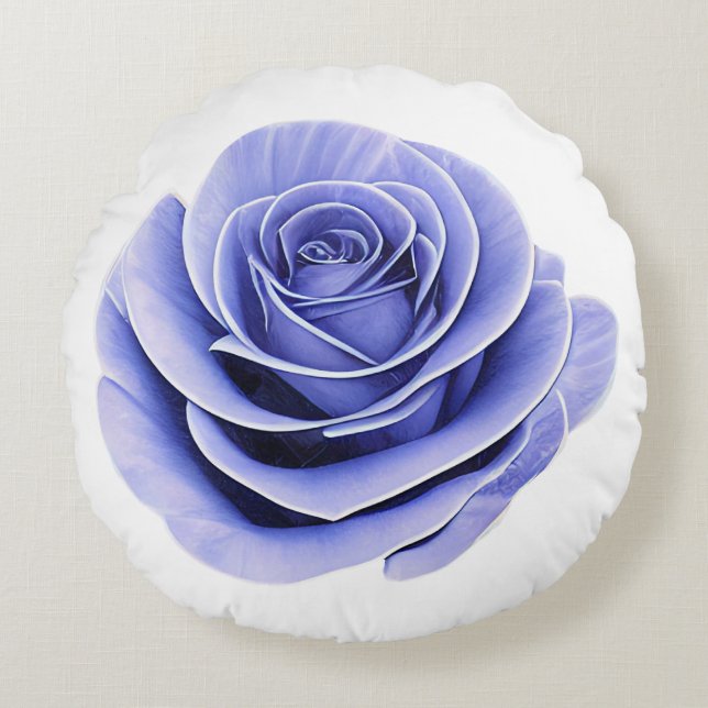 Die zerbrechliche Schönheit einer Rose Rundes Kissen (Vorderseite)