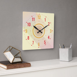 Die Zimmer sind modern eingerichtet Quadratische Wanduhr