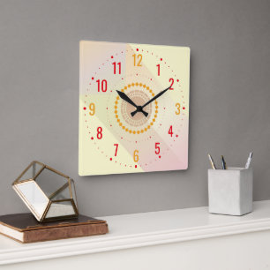 Die Zimmer sind modern eingerichtet Quadratische Wanduhr