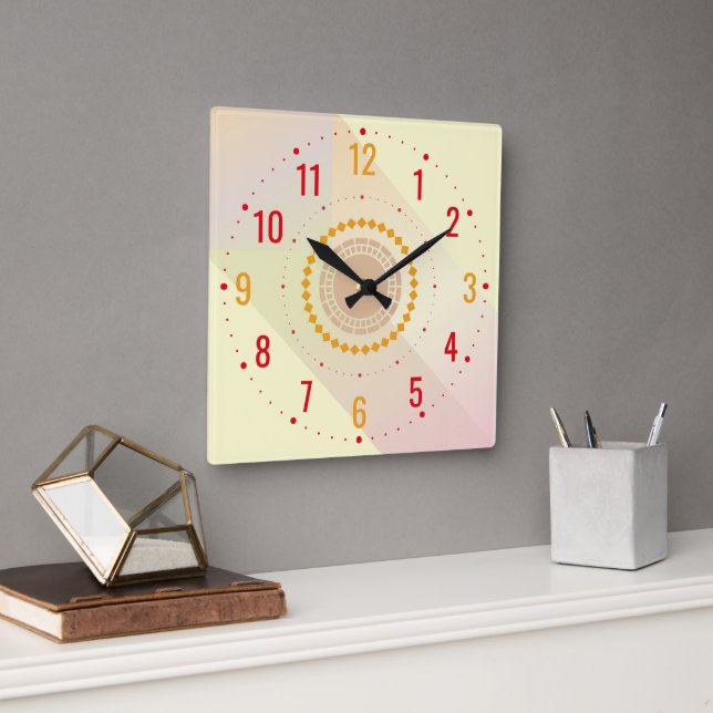 Die Zimmer sind modern eingerichtet Quadratische Wanduhr (Büro)