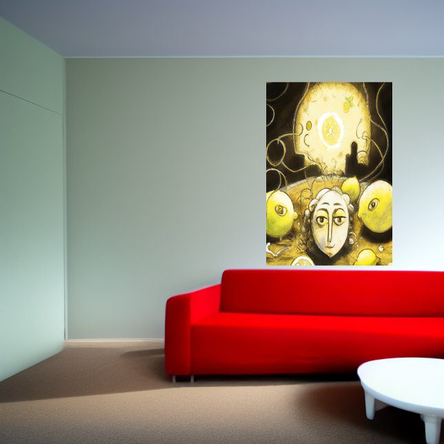 Die Zitrone im Zitronenmondlicht | AI Art Poster (Von Creator hochgeladen)