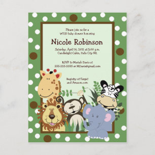 Die ZOO CREW Jungtiere Babydusche Postkarte
