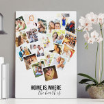 Die Zuhause für Heart Foto Collage ist das Herz Leinwanddruck<br><div class="desc">Erstellen Sie Ihre eigene, herzförmige Collage aus Foto. Das Design wird mit den Worten "Zuhause ist, wo das Herz ist" und die Fotovorlage ist Set für Sie, um 20 Ihrer Lieblingsfotos hinzuzufügen. Ihre Fotos werden in quadratischer Form dargestellt, im Instagram-Stil mit Retro-Instant-Fotorahmen. Eine großartige Möglichkeit, alle Ihre Schnappschüsse zu zeigen,...</div>
