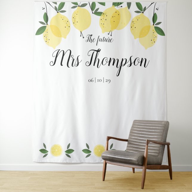 Die Zukunft Brautparty Lemons Foto Hintergrund Wandteppich (Beispiel)
