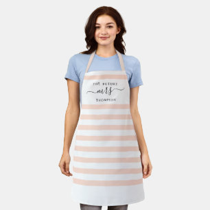 Die Zukunft Frau Blush Pink Modern Stripes Script Schürze