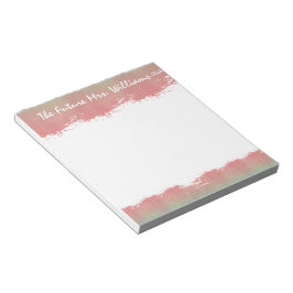 Die Zukunft Frau Bride Wedding Monogram Pink Green Notizblock