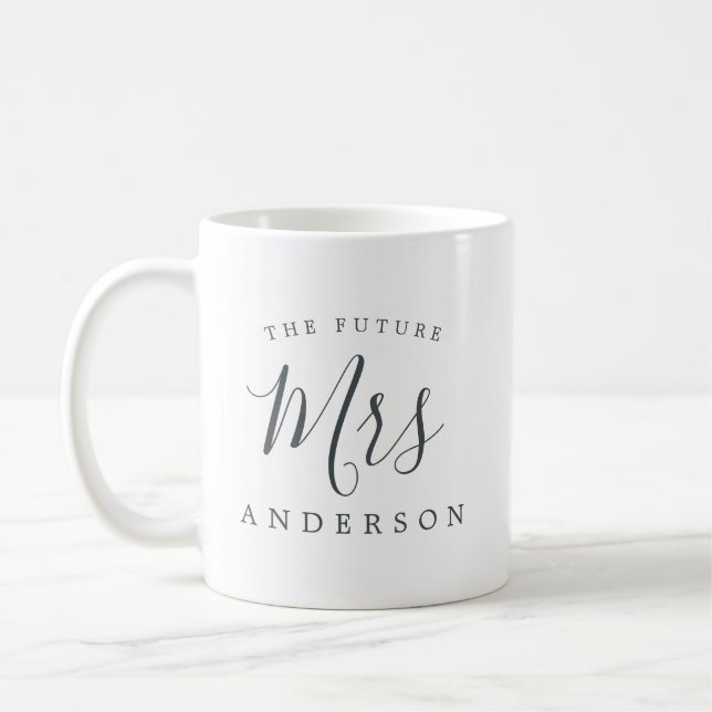 Die Zukunft Frau Schwarz-weiße Verlobung Geschenk Kaffeetasse (Links)