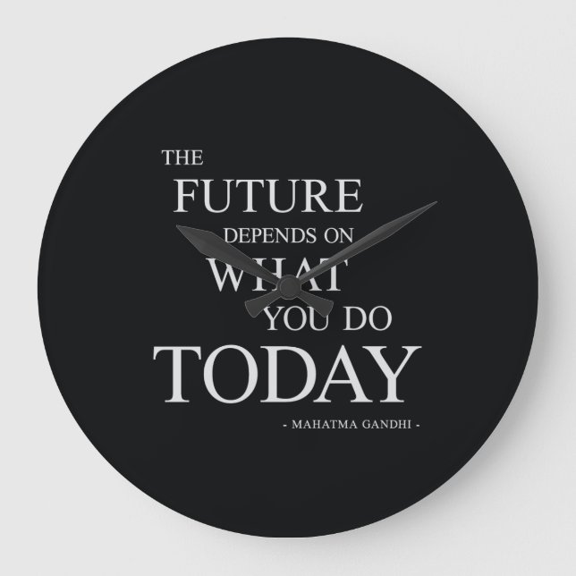 Die Zukunft Inspiriere Motivierend Zitat Große Wanduhr (Vorderseite)