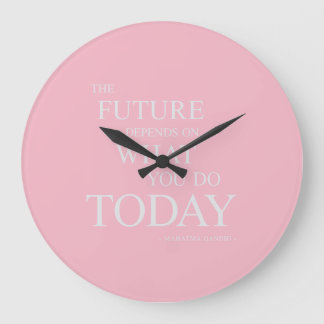 Die Zukunft Inspiriere Motivierend Zitat rosa Uhr