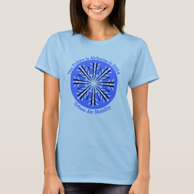 Die Zukunft ist 2024 Im Flugzeug. T-Shirt (Vorderseite)