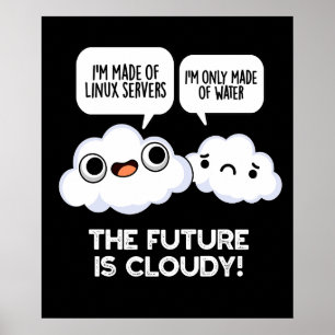 Die Zukunft ist bewölkt Wetter Computer puppen dun Poster