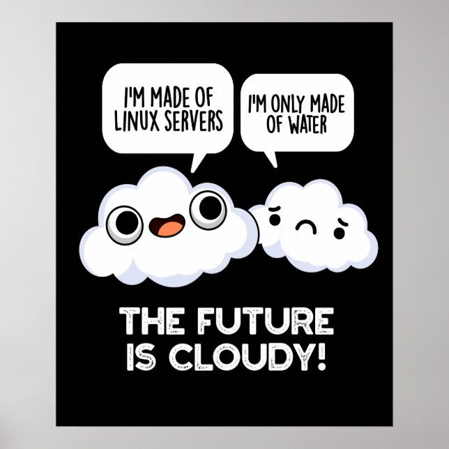Die Zukunft ist bewölkt Wetter Computer puppen dun Poster (Vorne)