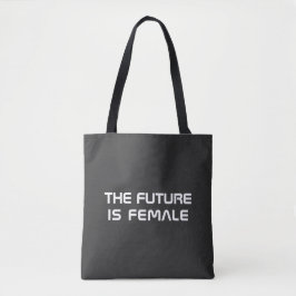 Die Zukunft ist die schwarz-weiße moderne Typograf Tasche