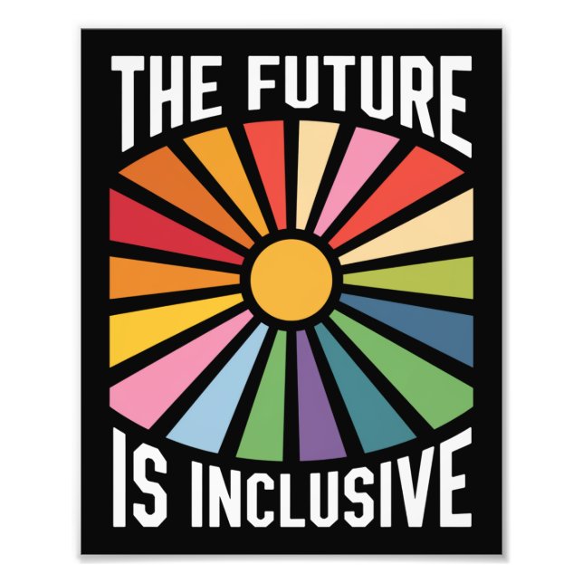 Die Zukunft ist ein integratives Recht auf Rainbow Fotodruck (Vorne)