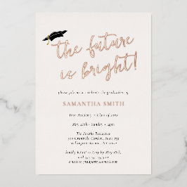 Die Zukunft ist eine helle Gold-Script-Graduierung Folieneinladung