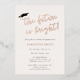 Die Zukunft ist eine helle Gold-Script-Graduierung Folieneinladung