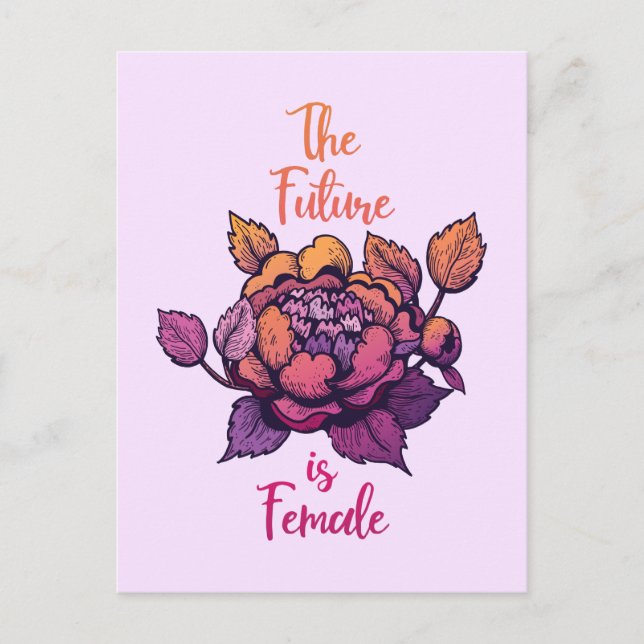Die Zukunft ist feministische Schrift Postkarte (Vorderseite)