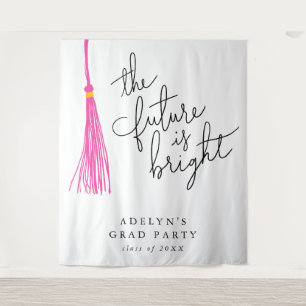 Die Zukunft ist hell rosa Tassel modern Wandteppich