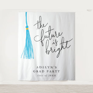 Die Zukunft ist hell Sky Blue Tassel modern Wandteppich
