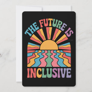 Die Zukunft ist inklusiv LGBTQ Rainbow Pride Retro Einladung